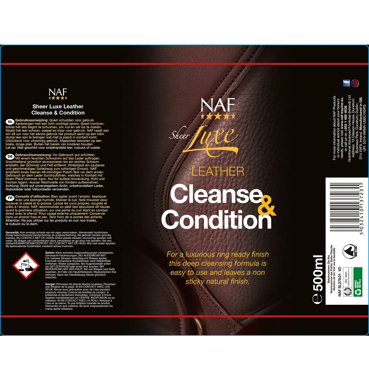 NAF Sheerluxe Leather Cleanse Spray Diverse 2 NAF Sheerluxe Leather Cleanse Spray Diverse - Afbeelding 2